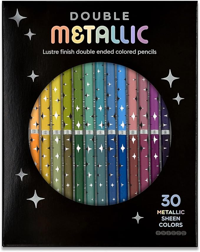 Dual Ended Colored Pencils with Metallic Finish by SNIFTY