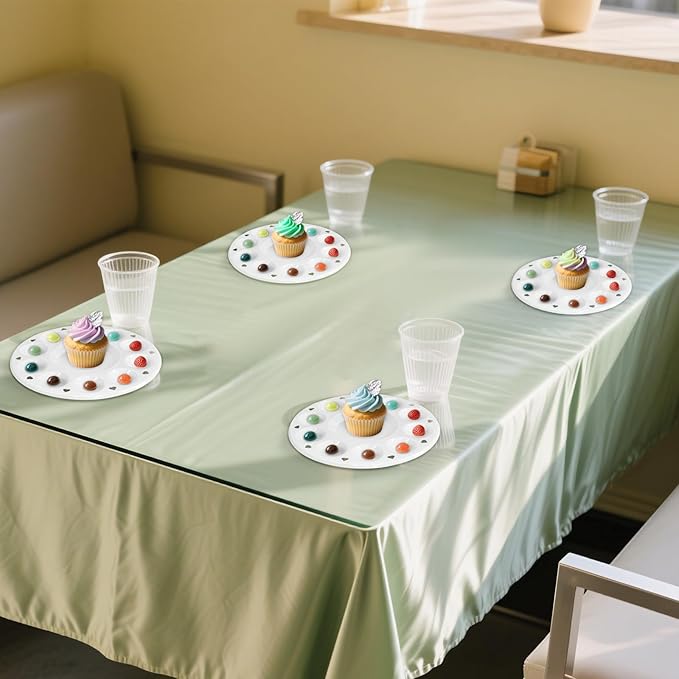 Cute Plastic Paint Tray Palettes with Heart-Shaped Cutouts - Perfect for Artists, Craft Enthusiasts and Hobbyists, Durable and Reusable Paint Pallets for All Your Creative Needs (28, 6.32IN-White)