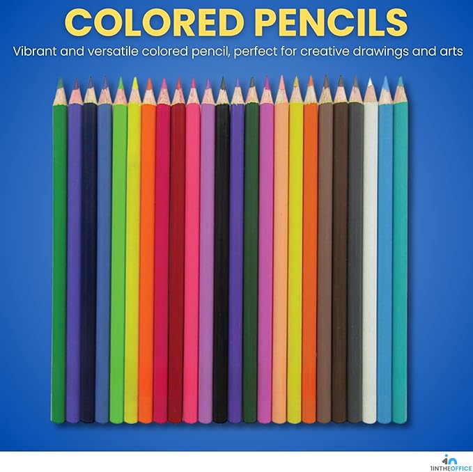 1InTheOffice Colored Pencil, Colored Pencils for Kids, Art Colored Pencils, Pre-Sharpened Pencil Set, (48 Pencils)
