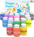 Shuttle Art Washable Finger Paint Set, 15 Colors (2 fl oz) Toddler Paint, Non-Toxic Finger Painting for Toddlers, Kids Arts and Crafts