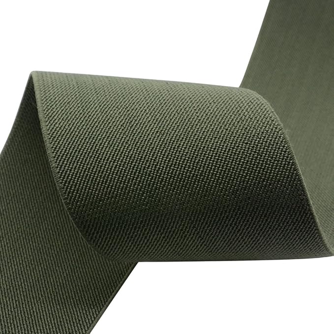 Strapcrafts 3-Inch Wide by 2-Yard Colored Woven Elastic Band,Army Green 13070