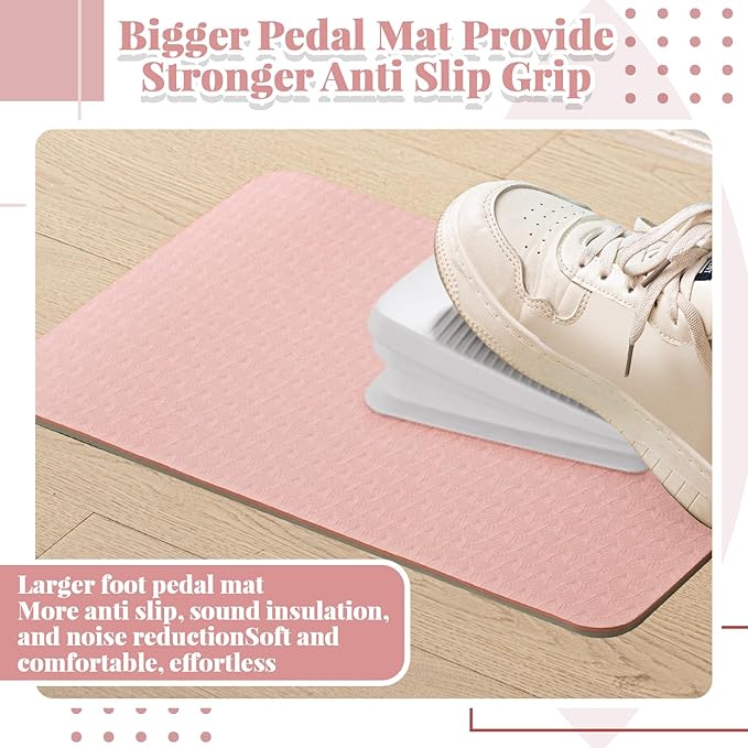 3 Pcs Sewing Machine Muffling Mat Pedal Mat Sewing Machine Pad No Slip Rubber Stay in Place Mats for Calms Vibration (Pink Gray,15 x 20 Inch,14 x 9 Inch,14 x 11 Inch)