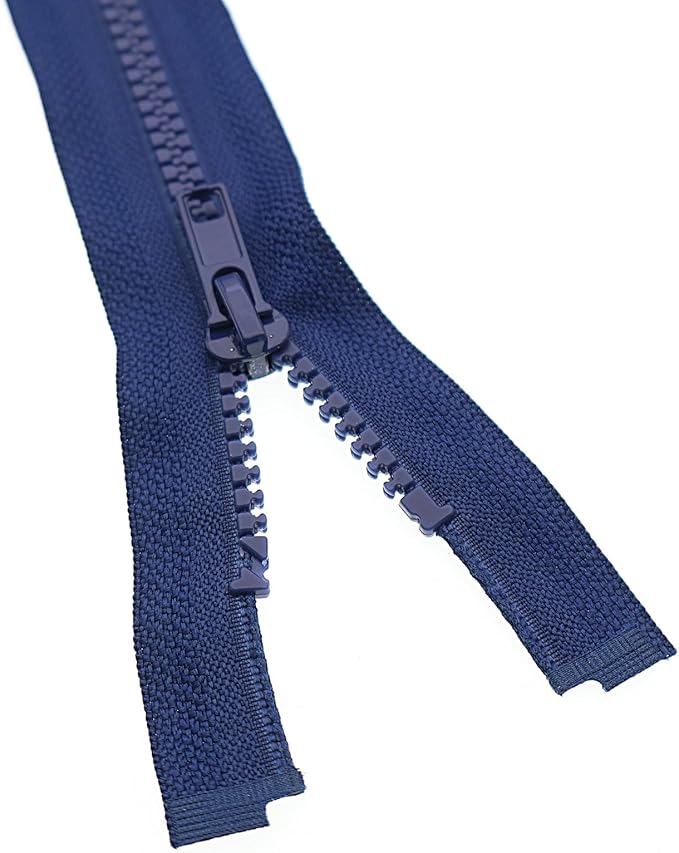 #5 22 Inch Separating Jacket Zippers 2PCS Plastic Bulk Zippers for Coats Sewing Crafts, Navy Blue YIGUANXIN