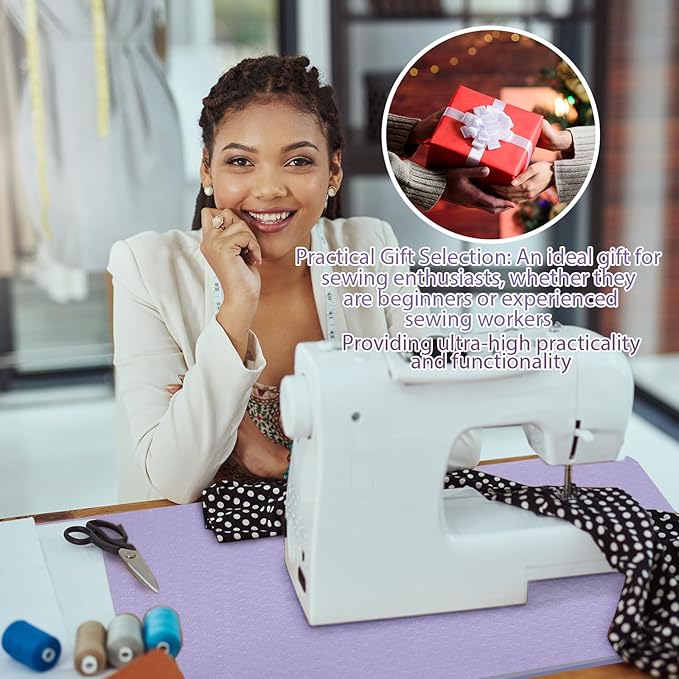 2 Pcs Sewing Machine Muffling Mat Pedal Sewing Mat Reduce Vibrations Noise No Slip Machine Accessories for Quilting (17'' X 36'' and 9'' X 14'',Lavender Purple)