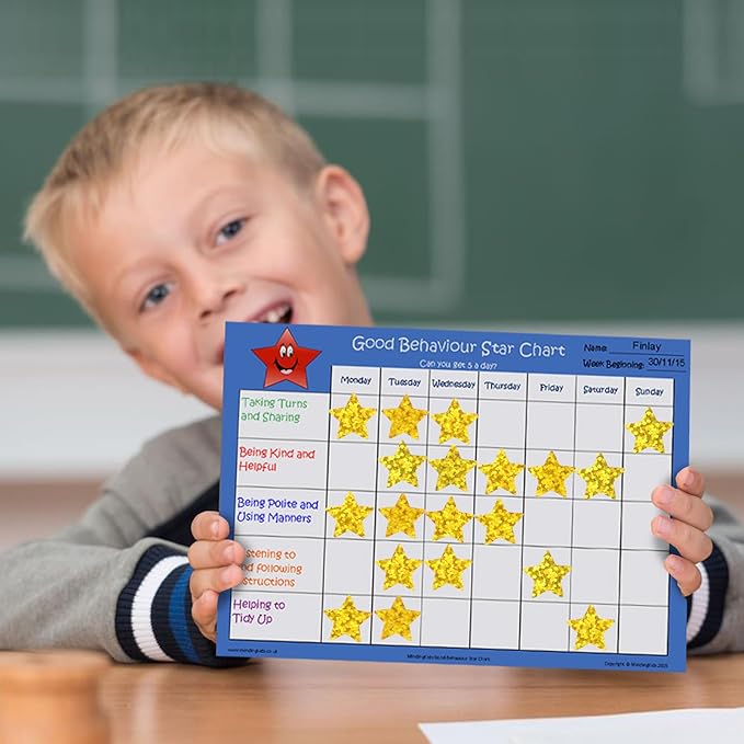 3000 PCS Star Stickers, 0.6" Sparkly Holographic Stickers, Kids Rewards Holographic Gold Star Stickers, Foil Star Stickers for Behavior Chart, Student Planner, School Classroom Teacher Supplies, DIY