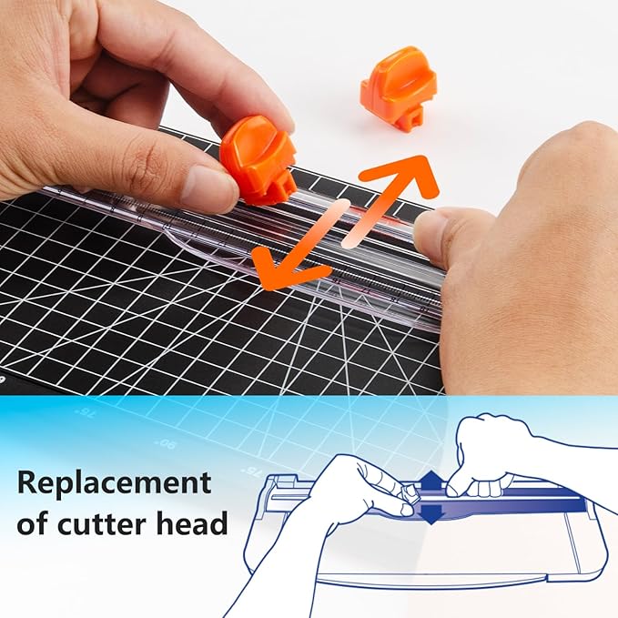 Paper Cutter Replacement Blade for Paper, Cardstock, Photo, Vinyl with Safeguard Design for A4/A5 Paper Trimmer (6 Pack), Worklion