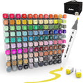 ABEIER Alcohol Markers, 120 Colors Dual Tip (Fine & Chisel) Art, Coloring Markers for Adults Kid, Ideal for Book Drawing Sketching Painting, Card Making, Includes 1 Colorless Blender