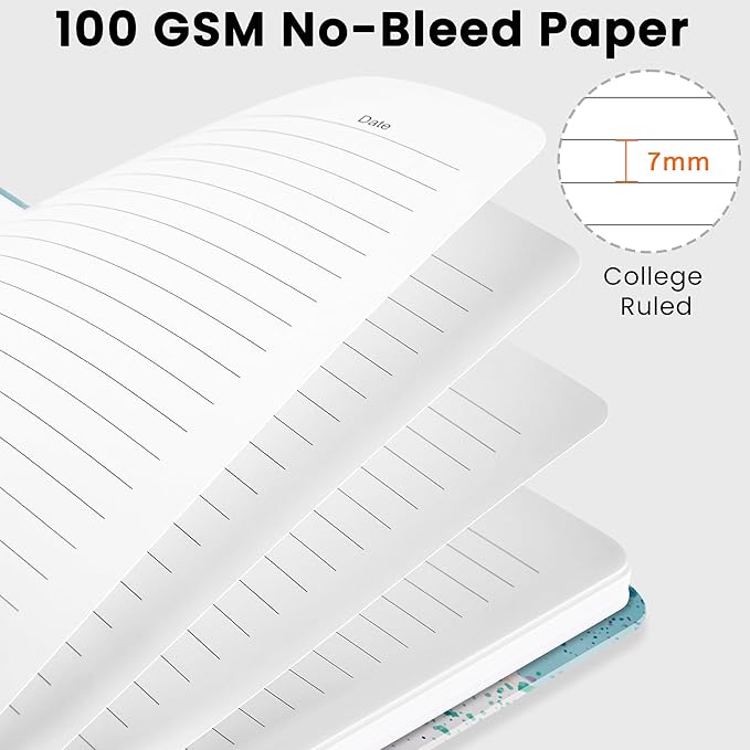 CICPAP Lined Spiral Journal Notebook, A5 College Ruled Notebook for Journaling, Note-Taking, and Daily Planning, Durable Hardcover with an Elegant Design, Paint