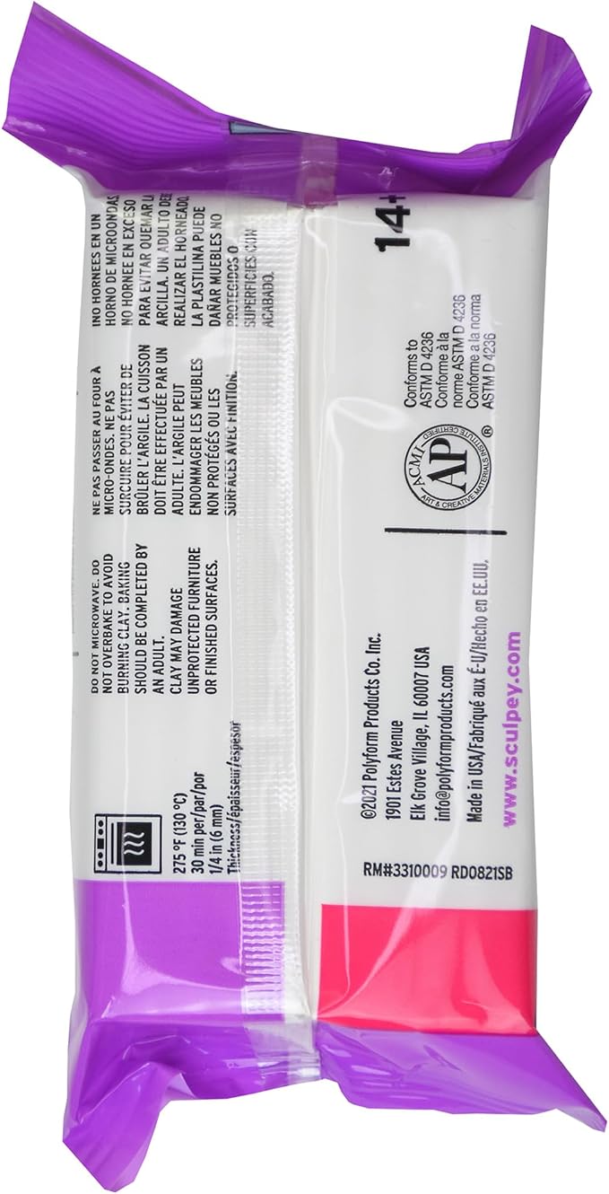 Sculpey Premo: Black - 1lb Bar, Polymer Oven-Bake Clay, Non-Toxic, Sculpt-Model, Jewelry-Figurines-Home Décor Projects, Adult Art-Crafts Supplies