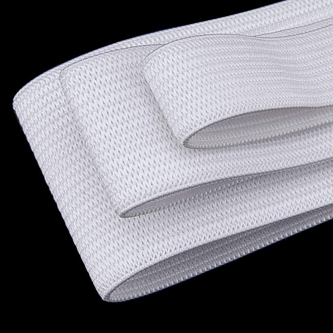 3 Rolls Sewing Stretch Elastic Band Spool, 3/5, 1, 1-1/2 Inch in Width, 5.5 Yards/Roll (White)