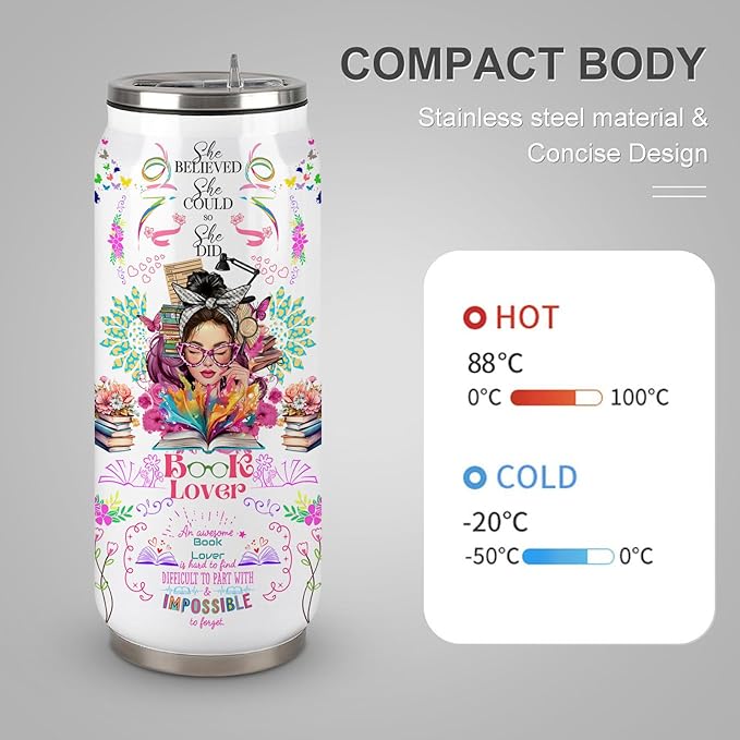 Book Lovers Gifts Stainless Steel Tumbler,Bookish Gifts Coffee Mug with Lid,Bookworm Tumbler,Book Accessories Librarian Gift for Women Girls Daughter 17 Oz