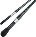 Silver Brush Limited BV-3059S Black Velvet 2pc Round Mop Set, Premium Short Handle Small & Medium Round Mop Brushes for Watercolor, Gouache, Dyes & Silk Painting, Mixed Filament with Very Soft Tips