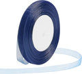 Navy Blue Ribbon for Gift Wrapping 3/8 inch Sheer Organza Ribbon for Flower Bouquet Tulle Chiffon Ribbons for Wedding Invitations Christmas Halloween Decorations Crafts 50 Yards