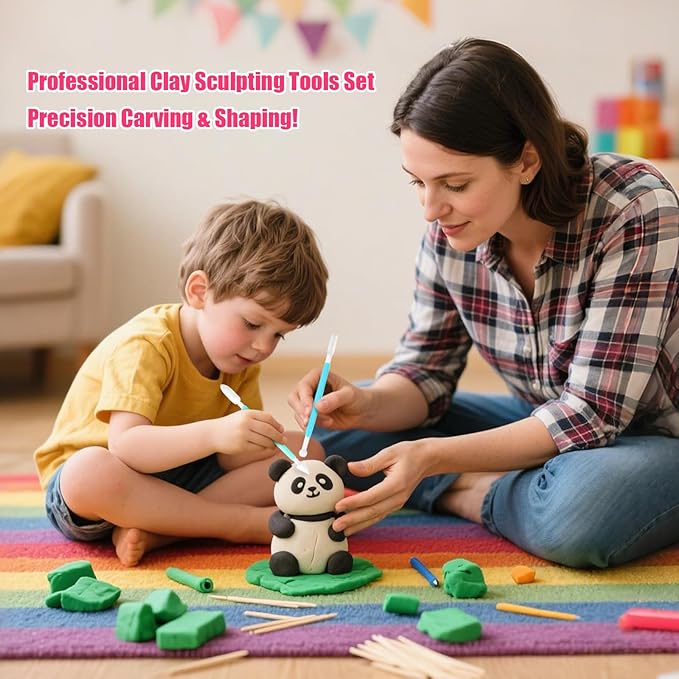 Black Air Dry Clay Wolwefa 72 Packs Air Dry Foam Clay, Moldable Super Light Clay Perfect for Arts, Crafts, Classroom Teaching