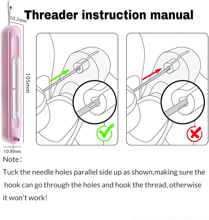 Upgraded 2 in 1 Automatic Needle Threaders Seam Ripper,Quilting Supplies Sewing Kit,Quick Sewing Machine Loop Needle Threaders (1PCS-Purple)
