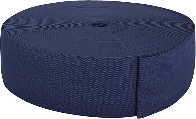 Mandala Crafts Wide 2 Inch Navy Elastic Bands Spool for Pants Waistbands Sewing and DIY Crafts, 25 YD Stretchy Flat Fabric Strap Knit Elastic Band for Wig