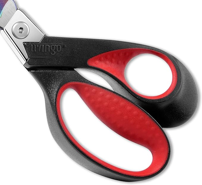 LIVINGO Industrial Scissors Heavy Duty: 9" Professional Multipurpose Shears Sharp Stainless Steel - Forged Titanium Coated Scissors for Fabric Sewing Carpet Craft Workshop Outdoor Home Office