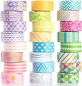 YUBBAEX 24 Rolls Washi Tape Set Basic Skinny Masking Decorative Tapes for Arts, DIY Crafts, Journals, Planners, Scrapbooking, Wrapping (Mini Graphics)