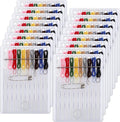 MAQUITA 48 Boxes Mini Quick Fix Sewing Kit Easy Pre Threaded Needle Basic Personal Kit Plastic Threaded Needle Holder Small Home Travel Sewing Box with Pin Button