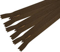 ANPURZII 3PCS #3 16 Inch Brown Invisible Zippers for Sewing Skirts, Nylon Coil Bulk Zippers for Pocket, Pillow(Brown 16" 3PCS)
