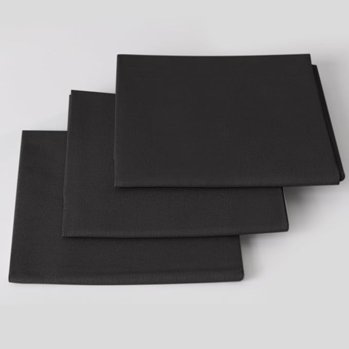 3 Pieces 18 x 21 Inches Cotton Fabric Precut Quilting Fabric Bundles Solid Colors Layer Cakes Quilt Material for DIY Craft Sewing Embroidery (Black)