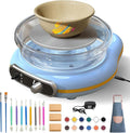 Mini Pottery Wheel Kit for Kids - 4.7" Turntable Two-Way Rotation Electric Pottery Machine, Adjustable Speed, Low Noise, Clay Wheel DIY Kit for Teens Adults Beginners, Pottery Tools Included