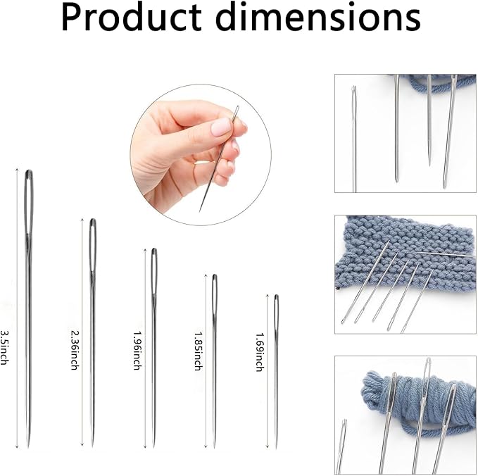 37pcs Sewing Tool Set, Steel Sewing Needle Kit, Threader and Needle Repair Kit Needle Threaders for Hand Sewing (37PC)