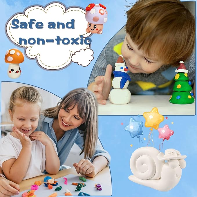 ifergoo Polymer Clay, Oven-Bake Clay, Non Toxic, 3.5 oz. bar, Great for Modeling, Sculpting, Holiday, DIY, Artistic Creation and School Projects. Great for Kids and Beginners (White)