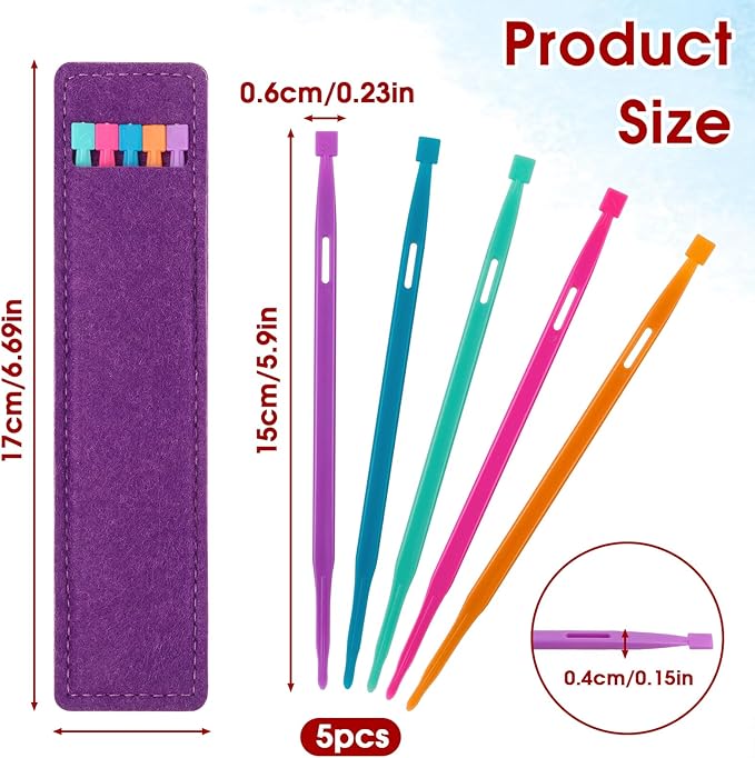 5pcs That Purple Thang Sewing Tools with Bag, Multifunctional Sewing Accessories for Sewing Craft Projects, Quilting Supplies for Sewing Kit Projects Use (5 Color)