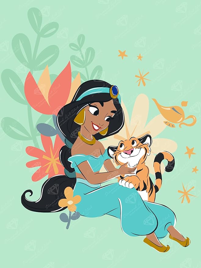DIAMOND ART CLUB Jasmine - Made for Soarin' Diamond Painting Kit, Fun DIY Crafts for Adults, Round Diamond Art Canvas, 13" x 17"