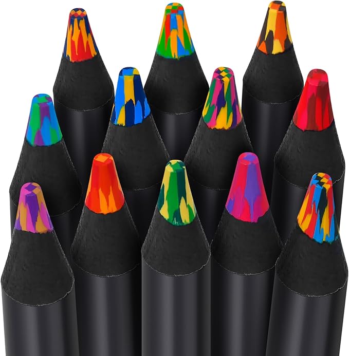 Valentines Day Gifts for Kids Classroom, Easter Basket Stuffers Essentials for Teen Girl Boys Art Supplies Trendy Stuff 12 Colored Rainbow Pencils, Birthday Party Favors Arts and Crafts 8-12 Year Old