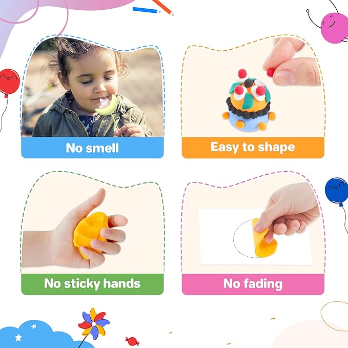 Air Dry Clay 50 Colors, Modeling Clay for Kids, DIY Model Magic Clay, Molding Clay Kit with Sculpting Tools, Non-Sticky Soft and Super Light, Arts and Crafts Gift for Boys Girls Kids