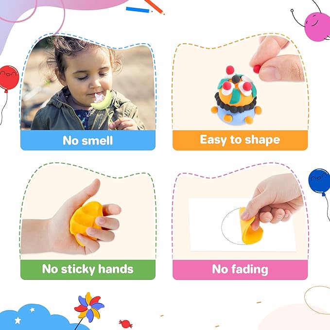 Air Dry Clay 90 Colors, Modeling Clay for Kids, DIY Model Magic, Molding Clay Kit with Sculpting Tools, Non-Sticky Soft and Super Light, Arts and Crafts Gift for Boys Girls Kids