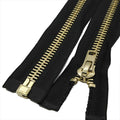 Leekayer #10 29 Inch Metal Zipper Brass Separating Jacket Zipper Heavy Duty Metal Zippers for Jackets Sewing Coats Crafts (29" Brass)