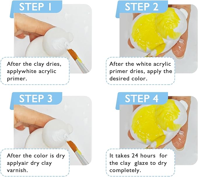 200ml Air Dry Clay Varnish，Air Dry Clay Sealant for Airdry Clay，Air Dry Clay Glaze Can Not Only Used to Prevent Clay Cracking, Scratches, and Wear,It Can Also Having a Glossy Glaze Effect (Gloss)