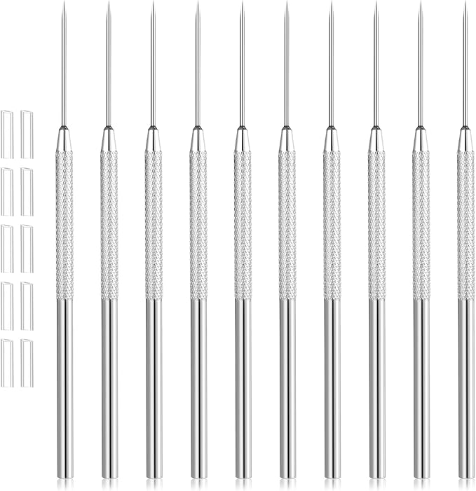 10PCS Ceramic Clay Needle Tools, Pottery Tool, Clay Detail Needles, Aluminum Alloy Sculpting Tools for Pottery, Ceramic, Polymer Clays, DIY Craft, and Intricate Carving