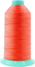 Mandala Crafts Size 207 630D T210 Bonded Nylon Thread - Coral 800 YDs Tex 210 Heavy Duty Sewing Threads for Leather, Jeans, Weaving, Outdoor Marine Upholstery