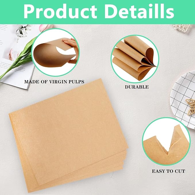 20”x 30”Kraft Paper Sheets Bulk Brown Paper Large Craft Paper for Arts, Drawing, DIY Projects, Brown Wrapping for Gift Shipping Packaging 200 Sheets