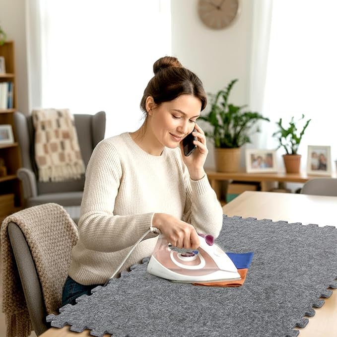 Ziliny 6 Pack Large Wool Pressing Mat Wool Ironing Mat Felted Blending Ironing Pad Sewing Machine Muffling Pad Iron Board for Quilters Quilting Supplies and Notions Accessories (36" X 24")