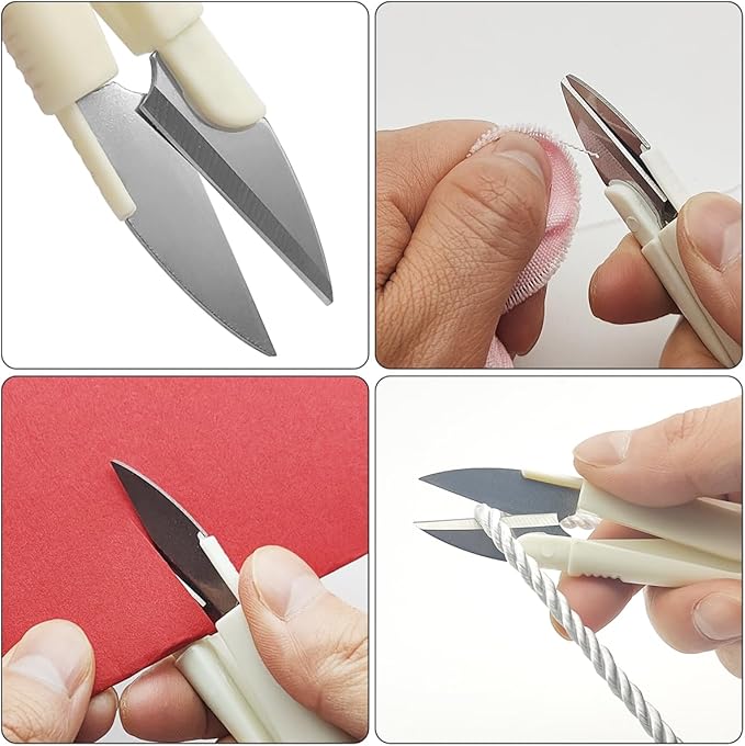 4 Pcs Needle Threaders Sewing Kit, FineGood Upgrade 2 in 1 Seam Ripple with Mini Sewing Scissors for Hand Sewing, Knitting, Thread Removal