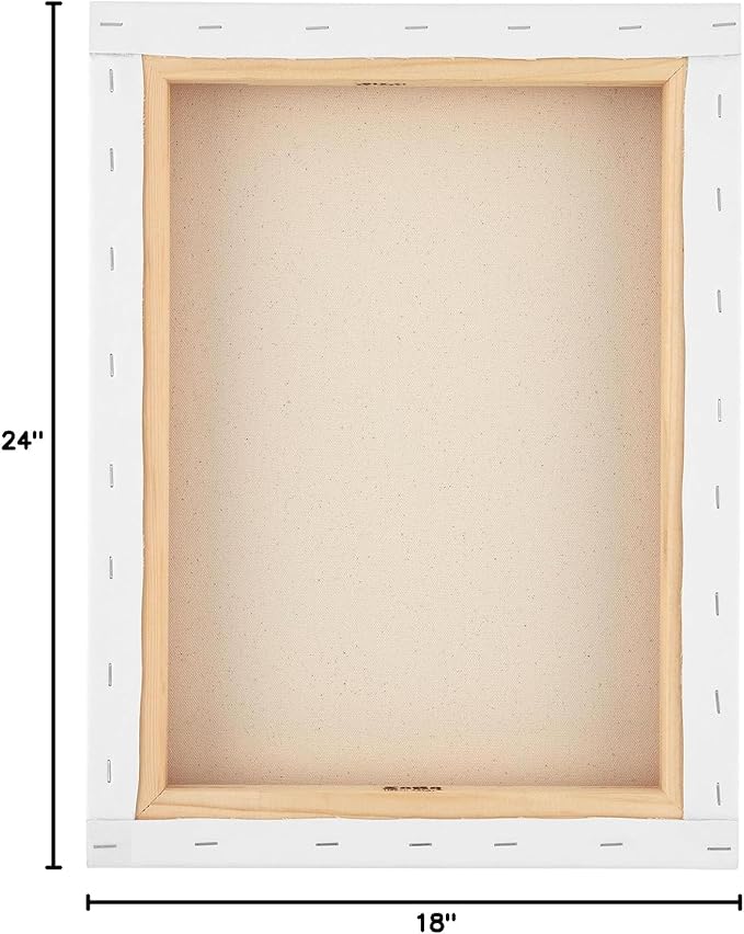 SoHo Urban Artist, 18x24 Heavyweight Stretched Cotton Canvas for Painting - 1.5" Deep- 3 Pack, Triple Primed, 100% Cotton Canvas, Archival, Universal Primed for Oil, Acrylic, Alkyd, Mixed Media