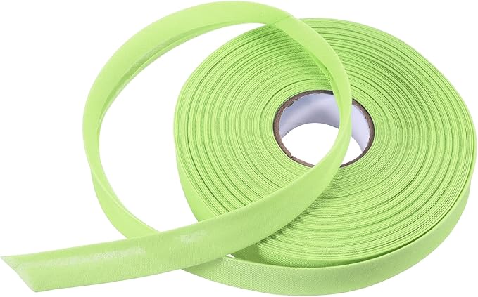 MECCANIXITY 3/4 Inch Single Fold Bias Tape Polyester Continuous Bulk Bias Tape for Sewing, Seaming Quilting Hemming Binding Crafts (Light Yellow 25 Yards)
