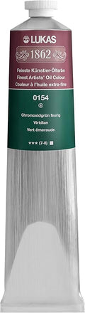 Lukas 1862 Professional German Oil Paint, Viridian 200 mL - w/Beeswax & Non-Yellowing Sunflower Oil, Short Drying Time, Smooth, Outstanding Lightfastness