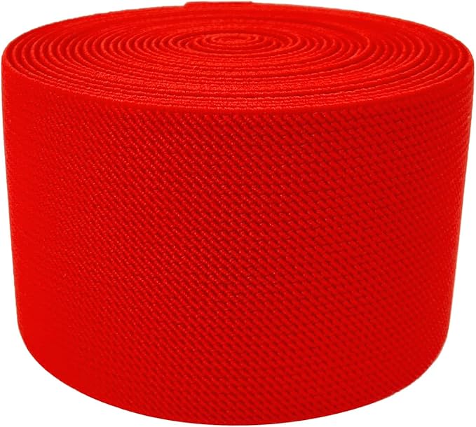 Red Wide Knit Elastic Band for Sewing 3 inch 5yards Double-Side Twill Woven Elastic Heavy Stretch Elastic Spool Band for Sewing Pants Waist-Wigs-Skirts-Craft-DIY Projects (#34)