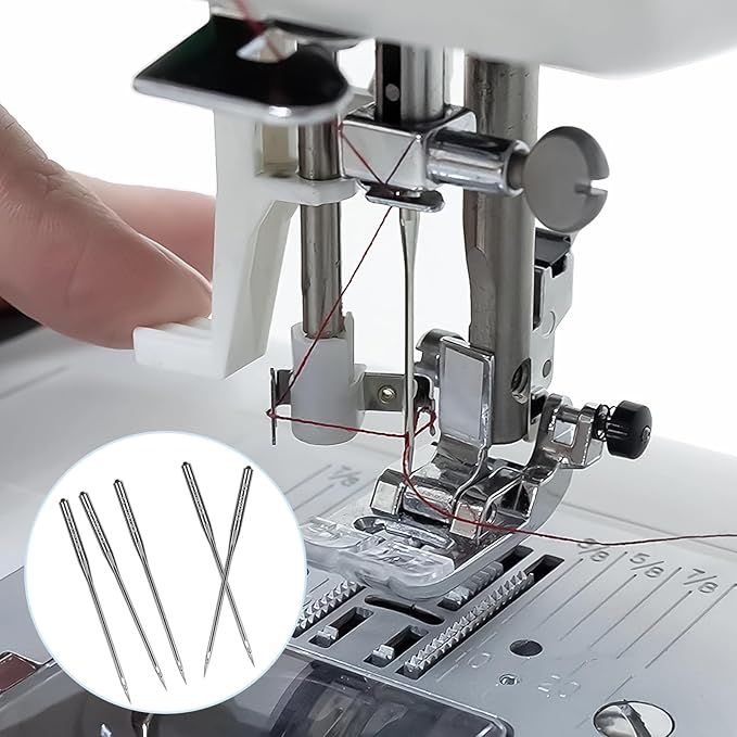 200 Pcs Size 100/16 Universal Leather&Jeans Sewing Machine Needles, Heavy Duty Machine Needles for Thickened Fabrics, Compatible with Home Sewing Machine