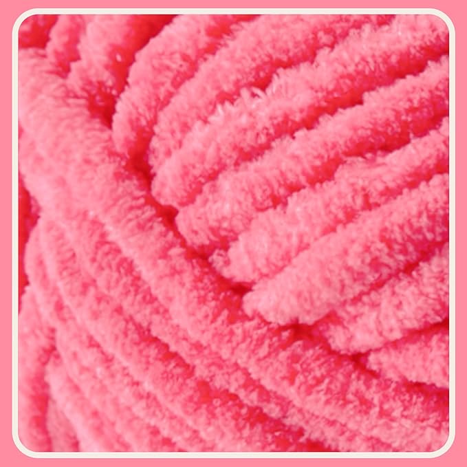 Soft Velvet Yarn Chenille Yarn for Crocheting and Knitting – Bulky (93 Yards/100g) - Polyester - Yarn for Blanket Amigurumi Weaving Crafts (Mixed Color 08, 4 Pack)
