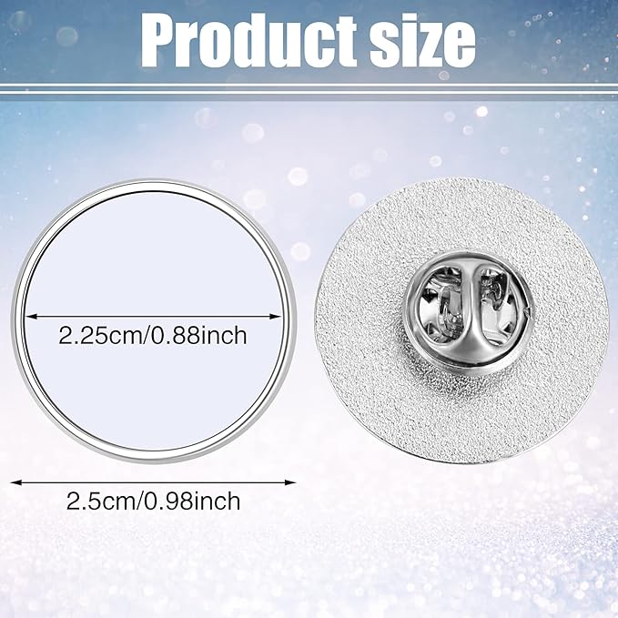 Hicarer 30 Pieces Sublimation Blank Pins Button Pin Badge DIY Button Badge Sublimation Silver Blank Base Pins for DIY Craft Making School Supplies