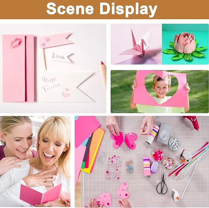 28 Sheets Pink Shimmer Cardstock 8.5 x 11 Craft Paper, 92lb Premium Glossy Paper Card Stock for DIY Cards Making, Anniversaries, Wedding Invitations, Greeting Cards