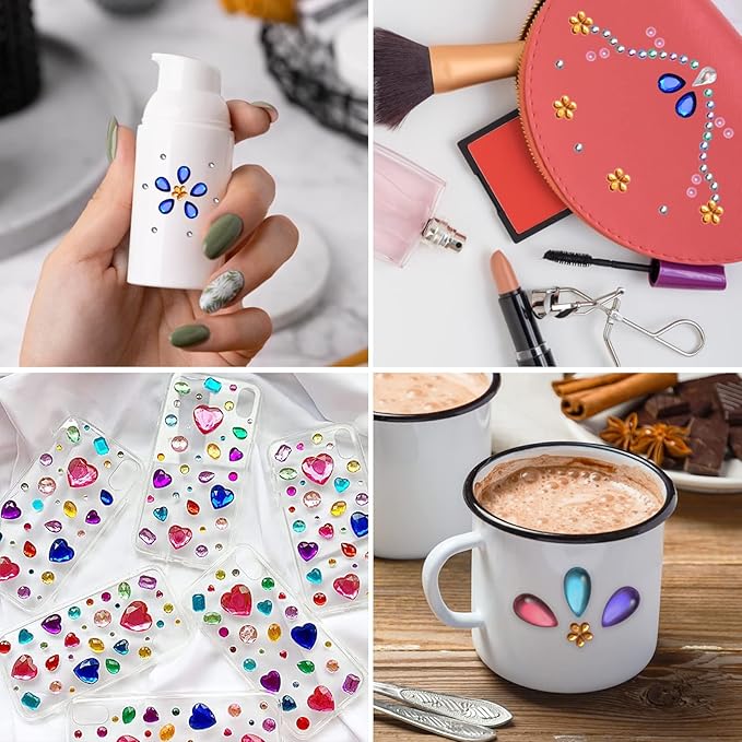 Gem Stickers, 3897Pcs Rhinestone Stickers Stick on Gems for Crafts Self Adhesive Jewels with Multicolor and Assorted Size