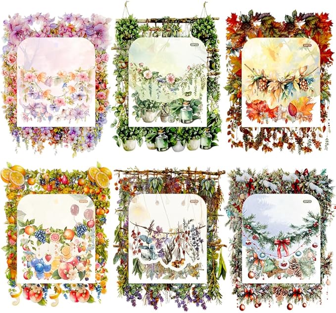 180pcs Colorful Floral Stickers Wildflower Plant Aesthetic Sticker Scrapbook Journaling Supplies, PET Transparent Vintage Stickers, DIY Crafts Decorative Decals for Journaling Photocard Gift Wrapping